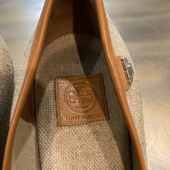Pre own Tory  Burch Sally Peep Toe Wedge Shoe . - Picture 3 of 5